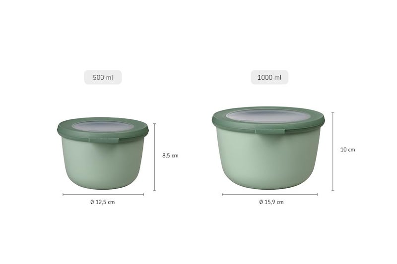 Mepal Rosti Mepal Cirqula Multi Food Storage and Serving Bowl with Lid, Tall 1 Quart, Black - Image 3